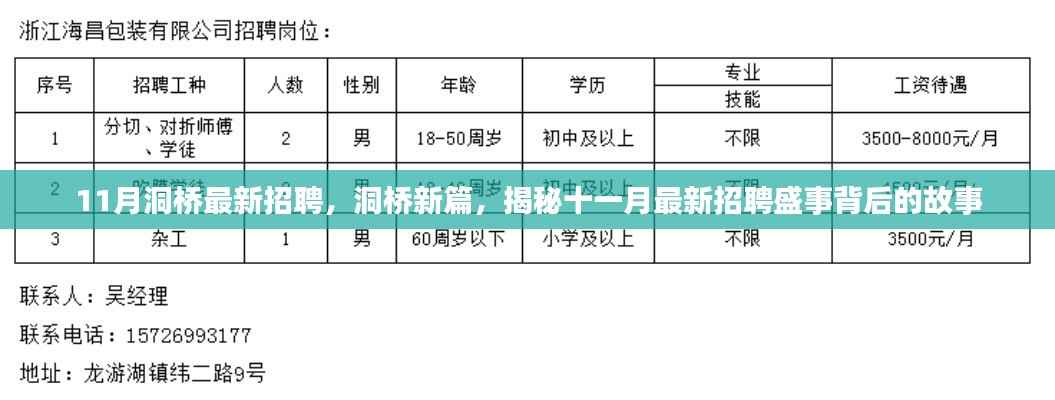 洞桥新篇,揭秘十一月最新招聘盛事背后的故事